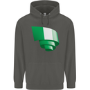 Curled Nigeria Flag Nigerian Day Football Childrens Kids Hoodie Storm Grey