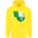 Curled Nigeria Flag Nigerian Day Football Childrens Kids Hoodie Yellow