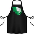 Curled Nigeria Flag Nigerian Day Football Cotton Apron 100% Organic Black