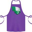 Curled Nigeria Flag Nigerian Day Football Cotton Apron 100% Organic Purple