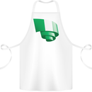 Curled Nigeria Flag Nigerian Day Football Cotton Apron 100% Organic White