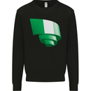 Curled Nigeria Flag Nigerian Day Football Kids Sweatshirt Jumper Black