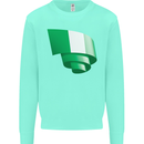 Curled Nigeria Flag Nigerian Day Football Kids Sweatshirt Jumper Peppermint