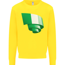 Curled Nigeria Flag Nigerian Day Football Kids Sweatshirt Jumper Yellow