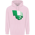 Curled Nigeria Flag Nigerian Day Football Mens 80% Cotton Hoodie Light Pink