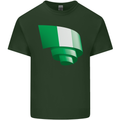 Curled Nigeria Flag Nigerian Day Football Mens Cotton T-Shirt Tee Top Forest Green