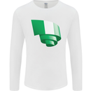 Curled Nigeria Flag Nigerian Day Football Mens Long Sleeve T-Shirt White