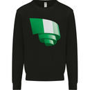 Curled Nigeria Flag Nigerian Day Football Mens Sweatshirt Jumper Black