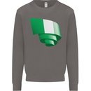 Curled Nigeria Flag Nigerian Day Football Mens Sweatshirt Jumper Charcoal