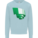 Curled Nigeria Flag Nigerian Day Football Mens Sweatshirt Jumper Light Blue