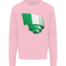 Curled Nigeria Flag Nigerian Day Football Mens Sweatshirt Jumper Light Pink
