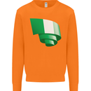 Curled Nigeria Flag Nigerian Day Football Mens Sweatshirt Jumper Orange