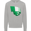 Curled Nigeria Flag Nigerian Day Football Mens Sweatshirt Jumper Sports Grey
