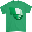 Curled Nigeria Flag Nigerian Day Football Mens T-Shirt 100% Cotton Irish Green