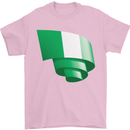 Curled Nigeria Flag Nigerian Day Football Mens T-Shirt 100% Cotton Light Pink