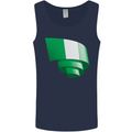 Curled Nigeria Flag Nigerian Day Football Mens Vest Tank Top Navy Blue