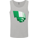 Curled Nigeria Flag Nigerian Day Football Mens Vest Tank Top Sports Grey