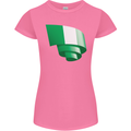 Curled Nigeria Flag Nigerian Day Football Womens Petite Cut T-Shirt Azalea