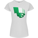 Curled Nigeria Flag Nigerian Day Football Womens Petite Cut T-Shirt White