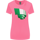 Curled Nigeria Flag Nigerian Day Football Womens Wider Cut T-Shirt Azalea