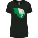 Curled Nigeria Flag Nigerian Day Football Womens Wider Cut T-Shirt Black