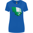 Curled Nigeria Flag Nigerian Day Football Womens Wider Cut T-Shirt Royal Blue