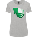 Curled Nigeria Flag Nigerian Day Football Womens Wider Cut T-Shirt Sports Grey