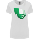 Curled Nigeria Flag Nigerian Day Football Womens Wider Cut T-Shirt White