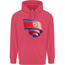 Curled North Korea Flag Korean Day Football Childrens Kids Hoodie Heliconia