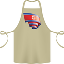 Curled North Korea Flag Korean Day Football Cotton Apron 100% Organic Khaki