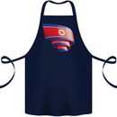 Curled North Korea Flag Korean Day Football Cotton Apron 100% Organic Navy Blue