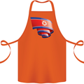 Curled North Korea Flag Korean Day Football Cotton Apron 100% Organic Orange