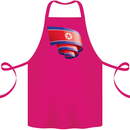 Curled North Korea Flag Korean Day Football Cotton Apron 100% Organic Pink