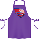 Curled North Korea Flag Korean Day Football Cotton Apron 100% Organic Purple