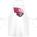 Curled North Korea Flag Korean Day Football Cotton Apron 100% Organic White