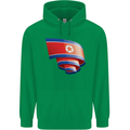 Curled North Korea Flag Korean Day Football Mens 80% Cotton Hoodie Irish Green