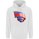 Curled North Korea Flag Korean Day Football Mens 80% Cotton Hoodie White