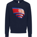 Curled North Korea Flag Korean Day Football Mens Sweatshirt Jumper Navy Blue