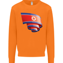 Curled North Korea Flag Korean Day Football Mens Sweatshirt Jumper Orange
