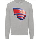 Curled North Korea Flag Korean Day Football Mens Sweatshirt Jumper Sports Grey