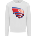 Curled North Korea Flag Korean Day Football Mens Sweatshirt Jumper White