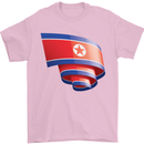 Curled North Korea Flag Korean Day Football Mens T-Shirt 100% Cotton Light Pink