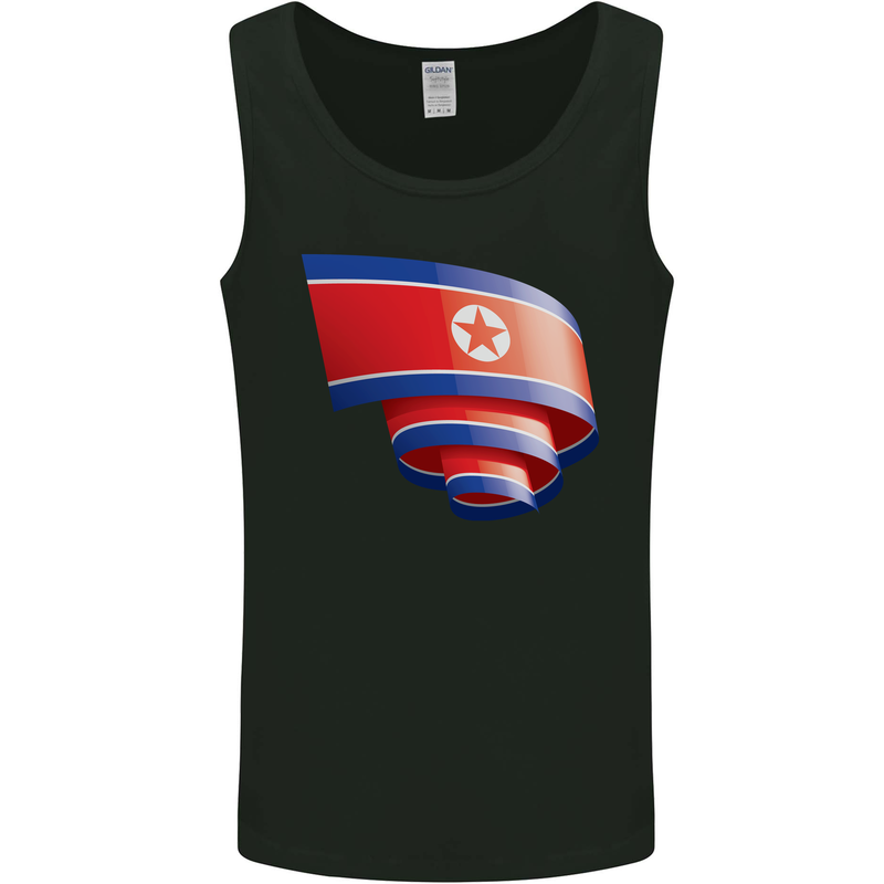 Curled North Korea Flag Korean Day Football Mens Vest Tank Top Black