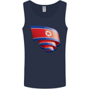 Curled North Korea Flag Korean Day Football Mens Vest Tank Top Navy Blue