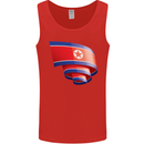Curled North Korea Flag Korean Day Football Mens Vest Tank Top Red