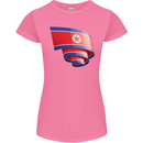 Curled North Korea Flag Korean Day Football Womens Petite Cut T-Shirt Azalea