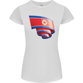 Curled North Korea Flag Korean Day Football Womens Petite Cut T-Shirt White