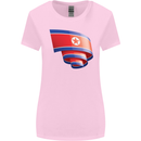 Curled North Korea Flag Korean Day Football Womens Wider Cut T-Shirt Light Pink