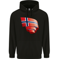 Curled Norway Flag Norwegian Day Football Childrens Kids Hoodie Black