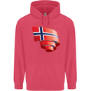 Curled Norway Flag Norwegian Day Football Childrens Kids Hoodie Heliconia
